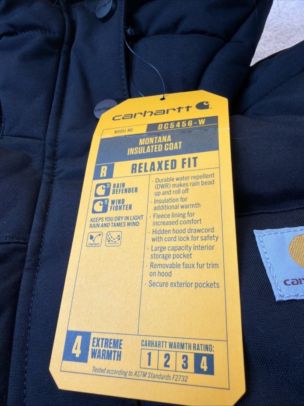 Carhartt Woman Rain Defender Faux Fur Hooded Parka Extreme Warm Black SZ M NEW - Picture 4 of 10